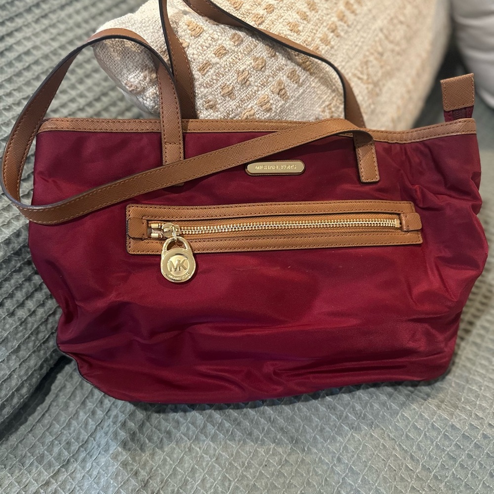 Michael Kors Crimson and Camel handbag